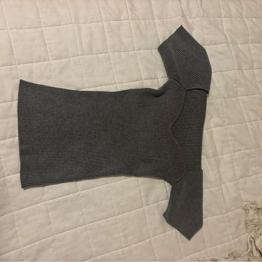 Missguided Gray Ribbed Knit Top - Picture 3 of 3